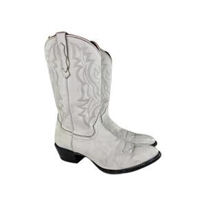 Shyanne Women's Blanca Western BootsUS 11 B Womens R-Toe White Leather Cowgirl